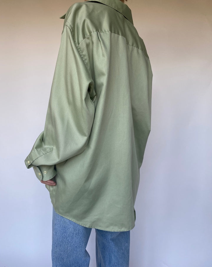 VINTAGE GREEN BUTTON DOWN LONG SLEEVE SHIRT 3461
