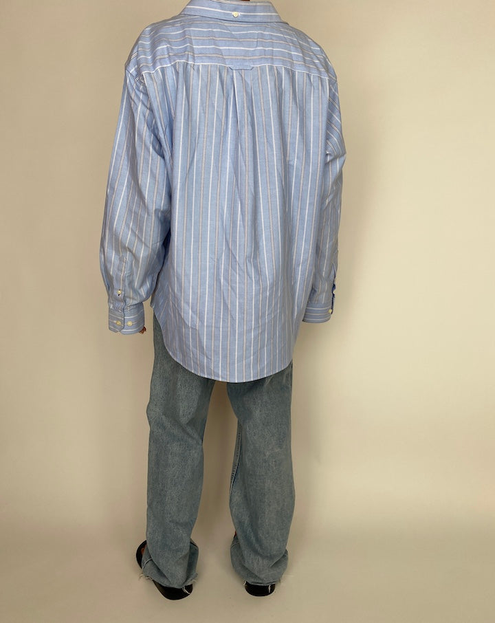 VINTAGE BLUE STRIPED BUTTON DOWN SHIRT 2951