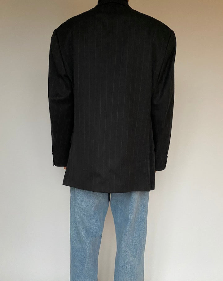 VINTAGE DARK GREY PINSTRIPED BLAZER 1590 3