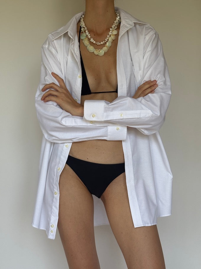 Vintage button-up shirt white 6317