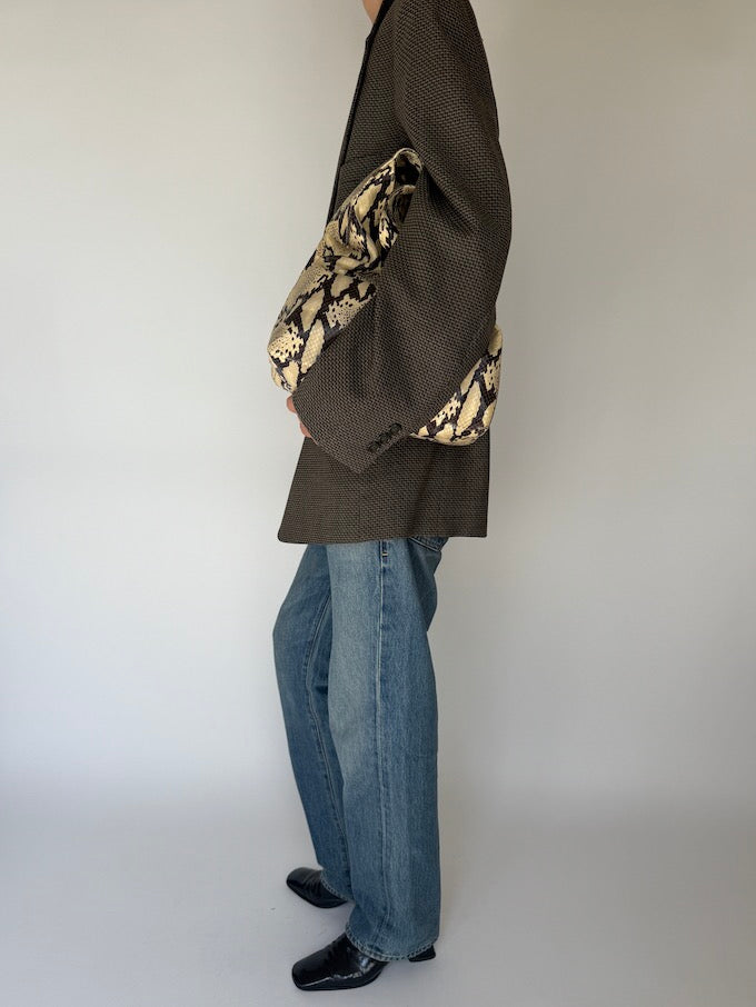 Vintage Textured Single Breasted Blazer 5820