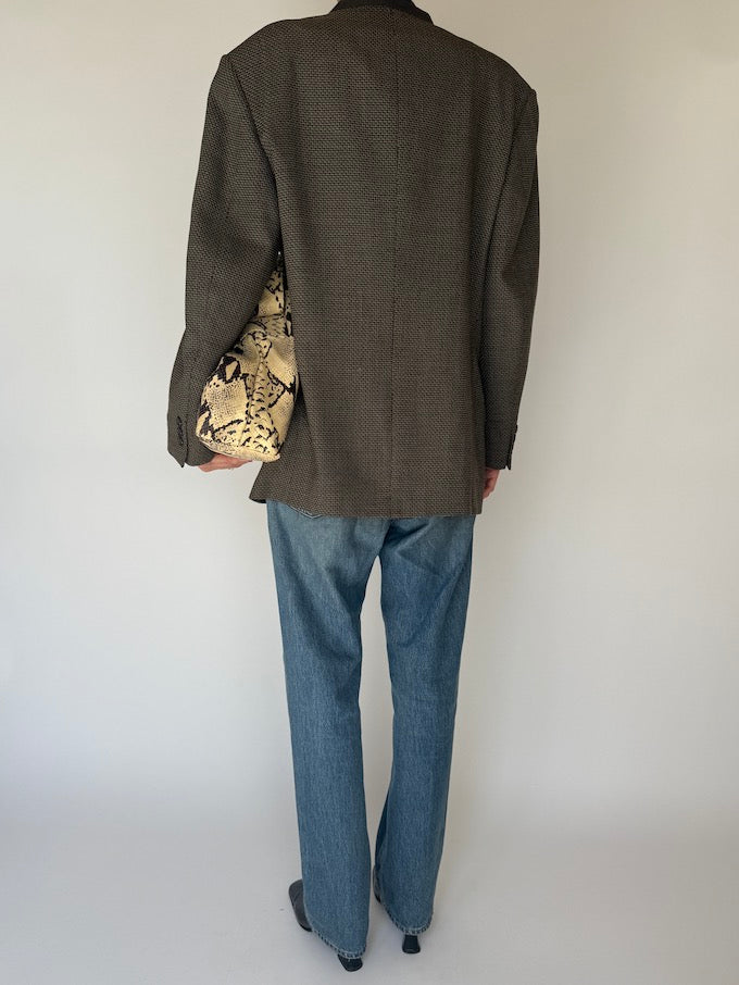 Vintage Textured Single Breasted Blazer 5820