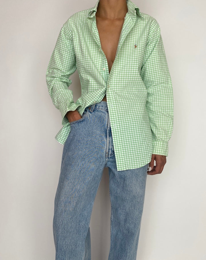 VINTAGE GREEN CHECKED RALPH LAUREN SHIRT 2954