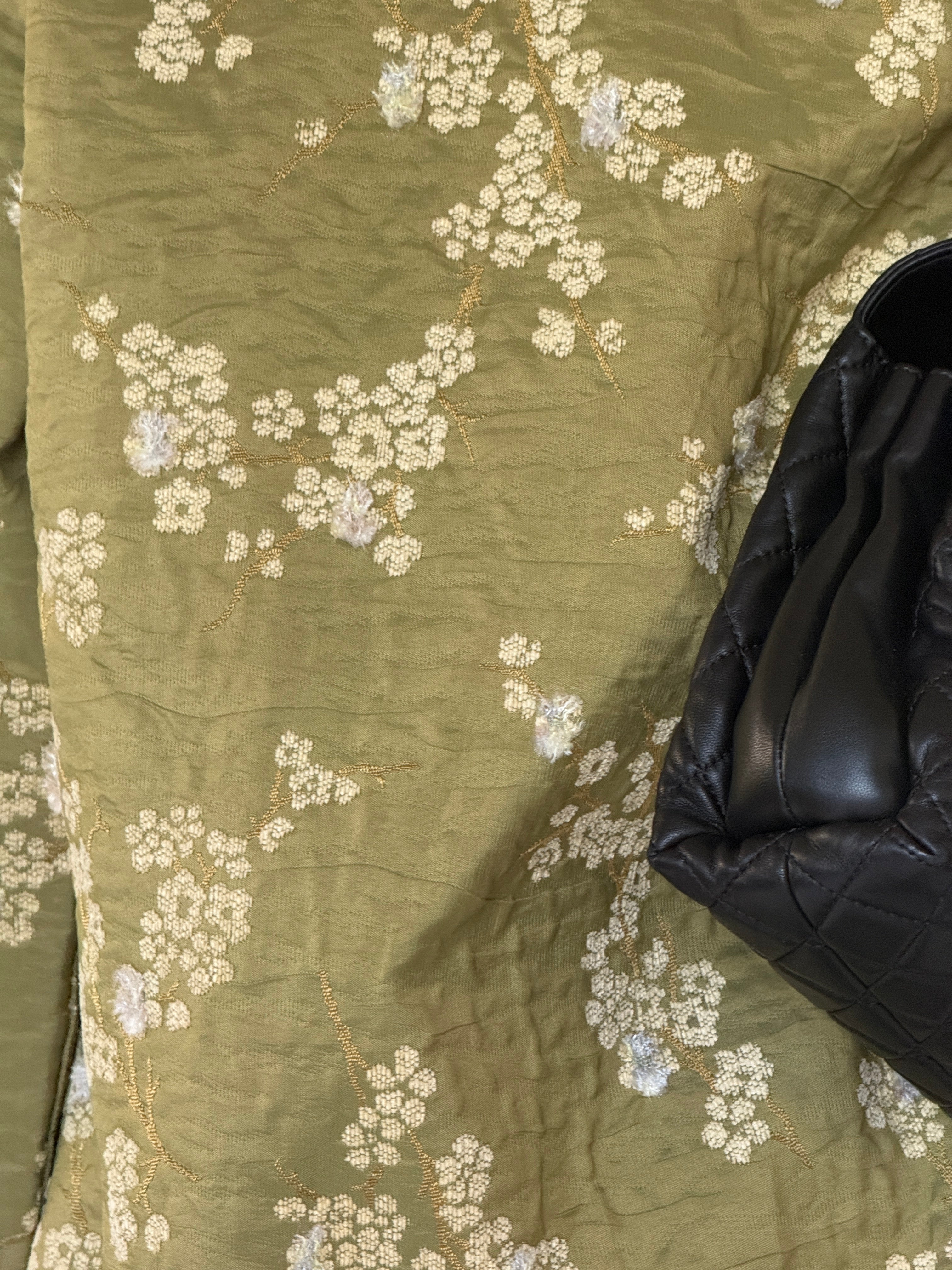 Vintage Floral Brocade Jacket Green 8120