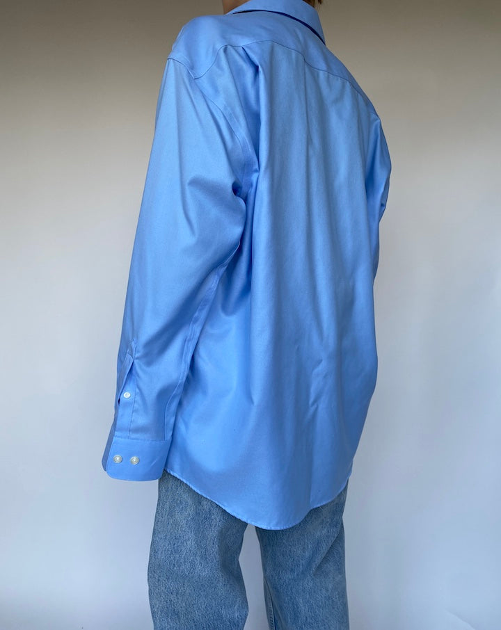 VINTAGE OVERSIZED BLUE BUTTON DOWN SHIRT 3466