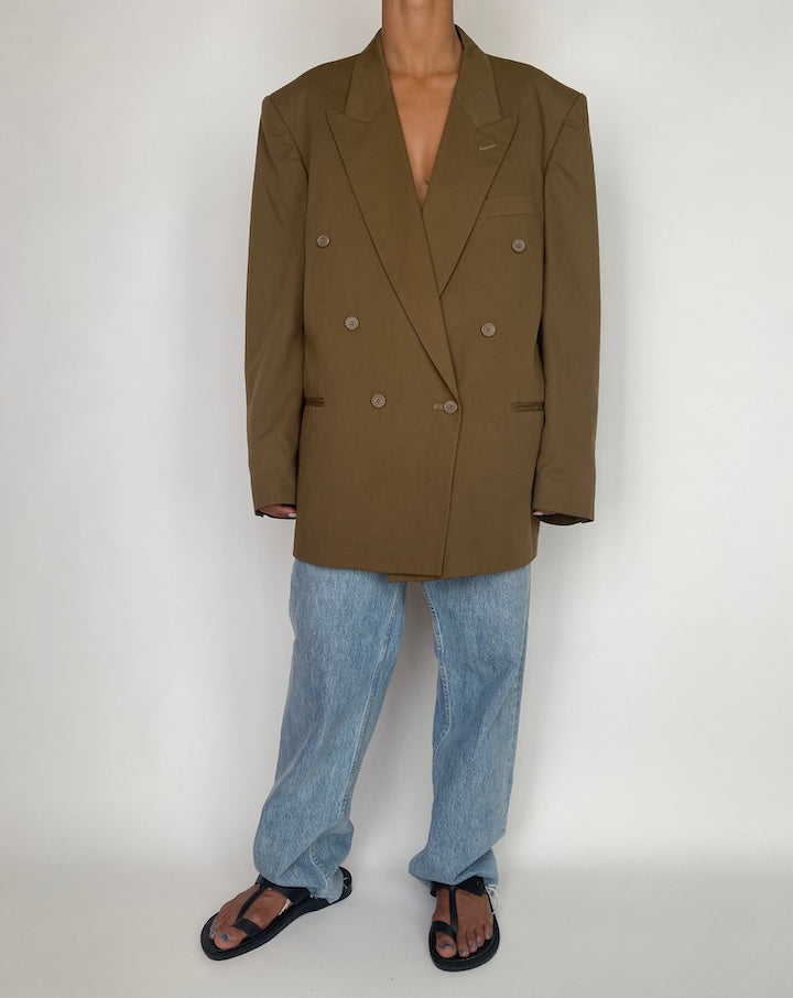 VINTAGE DOUBLE BREASTED BROWN BLAZER 2955