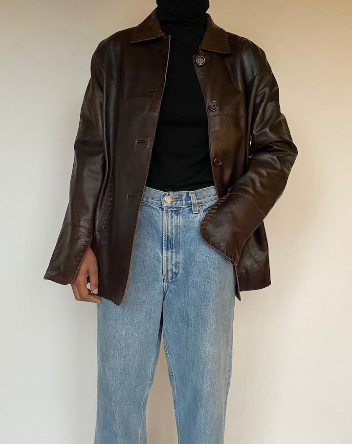 VINTAGE LUCIEN PICCARD LEATHER JACKET 1595