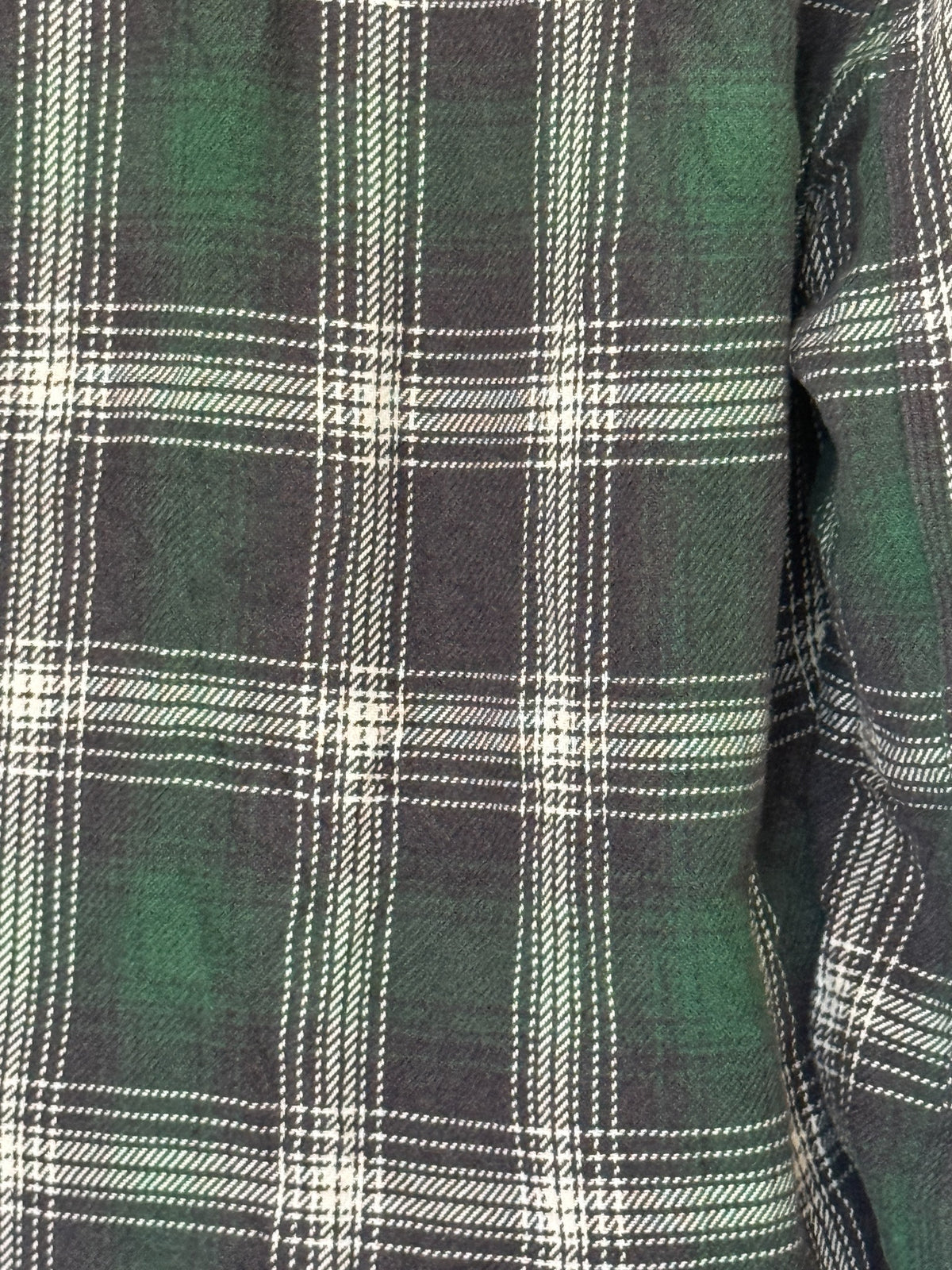 Vintage forest green plaid flannel shirt