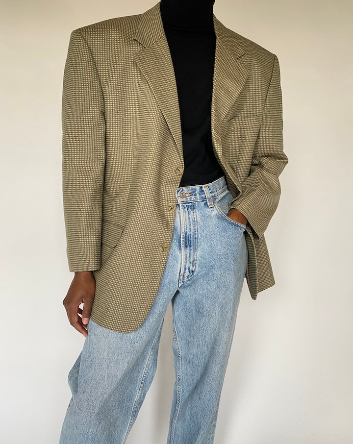VINTAGE SINGLE-BREASTED BEIGE BLAZER 4387