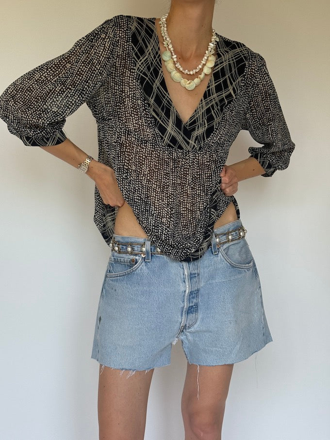 Vintage polka dot blouse 6322