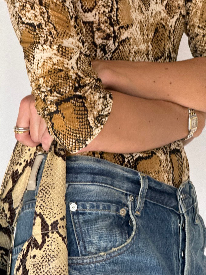 Vintage Animal Printed Top 6056