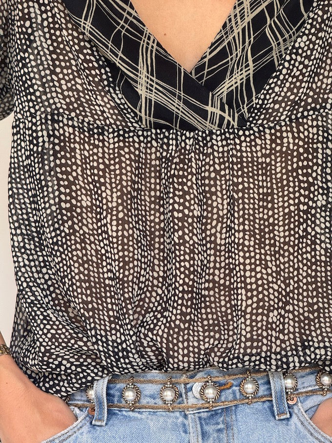 Vintage polka dot blouse 6322