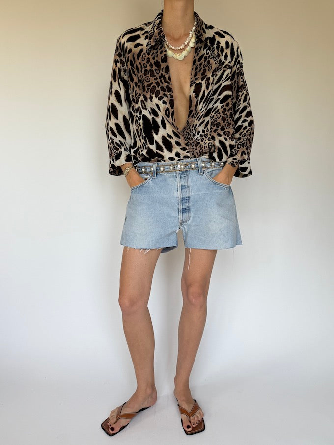 Animal printed blouse 6323
