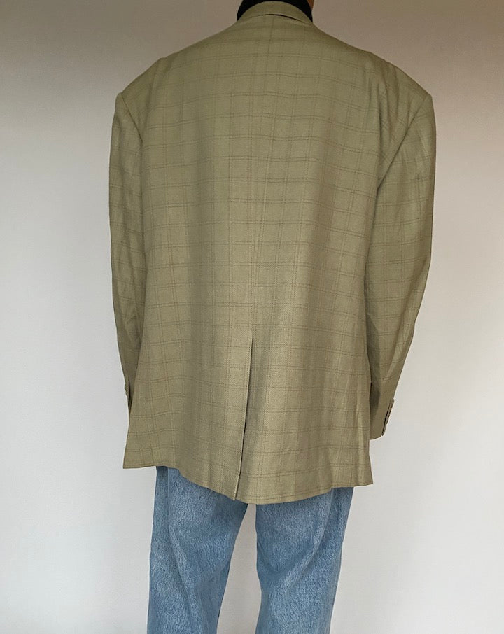 VINTAGE BEIGE CHECKED BLAZER 1601