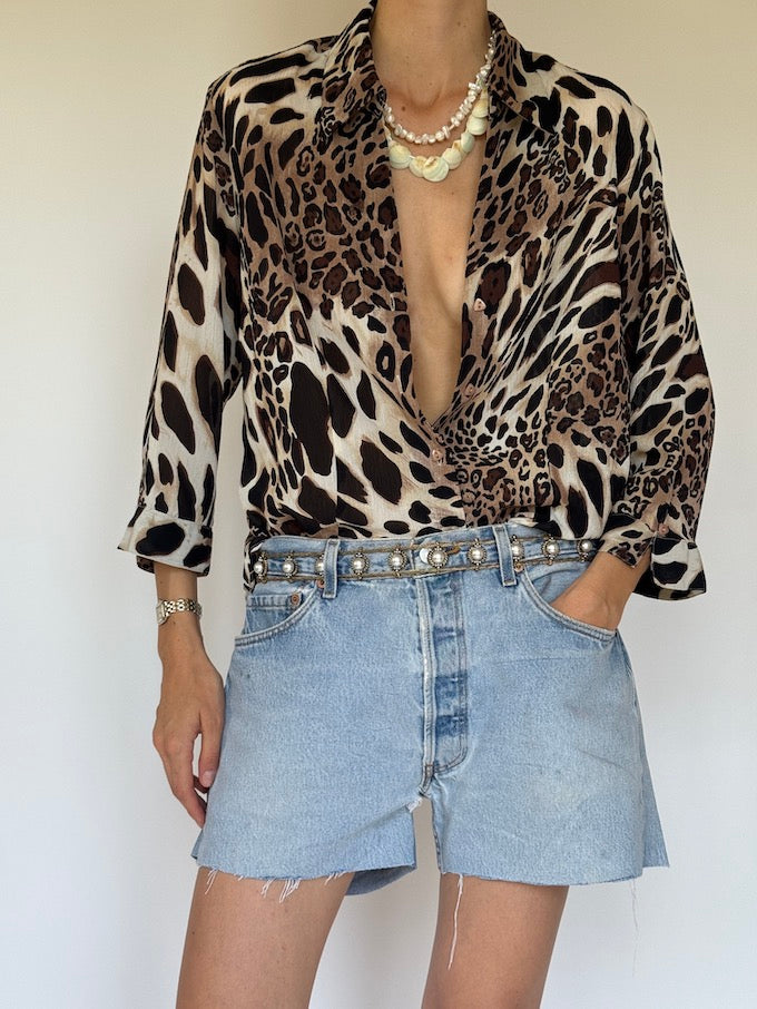 Animal printed blouse 6323