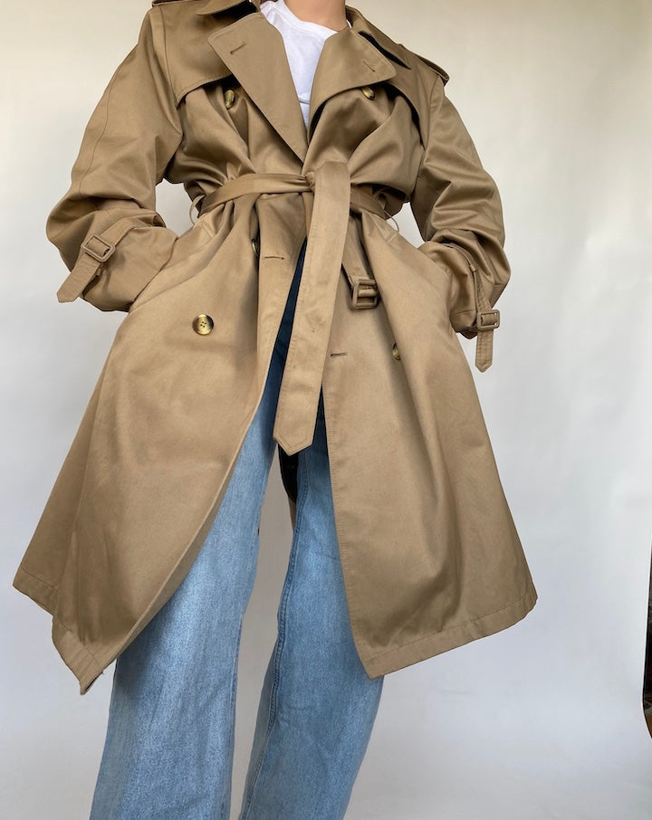 VINTAGE BEIGE TRENCH COAT 411
