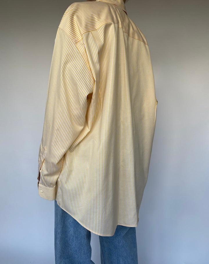 VINTAGE YELLOW AND WHITE STRIPED OVERSIZED SHIRT 3471