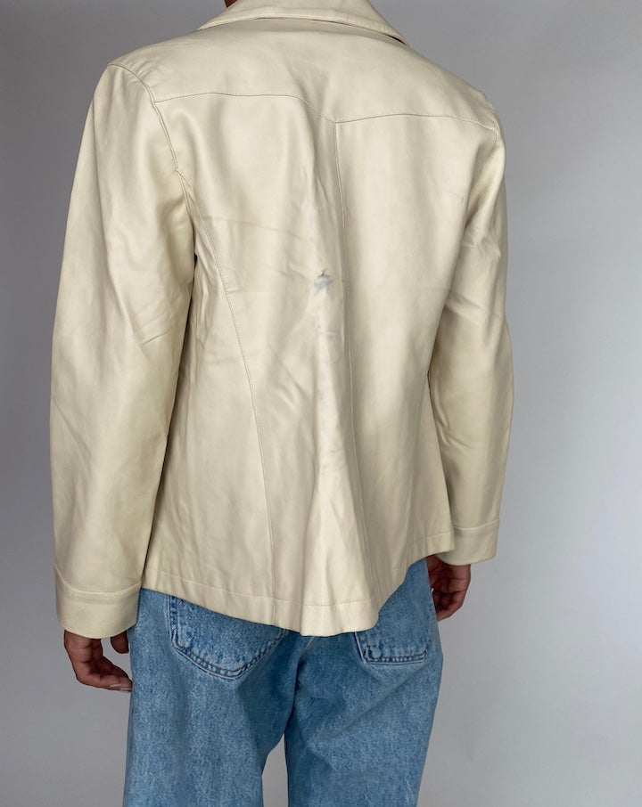 VINTAGE BEIGE LEATHER JACKET 2963