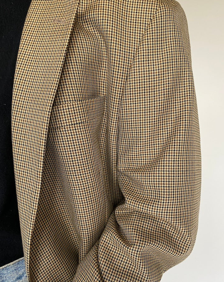 VINTAGE BEIGE HOUNDSTOOTH BLAZER 4391
