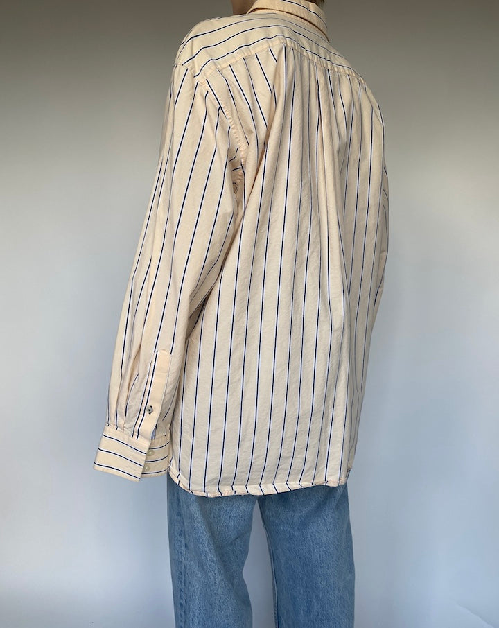 VINTAGE OVERSIZED YELLOW STRIPED SHIRT 3473
