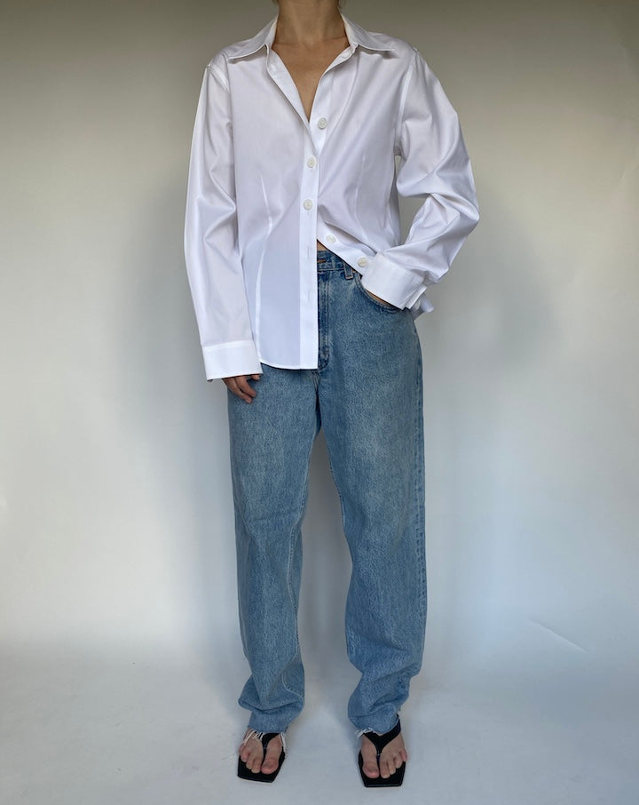 VINTAGE WHITE LONG-SLEEVE SHIRT 3474