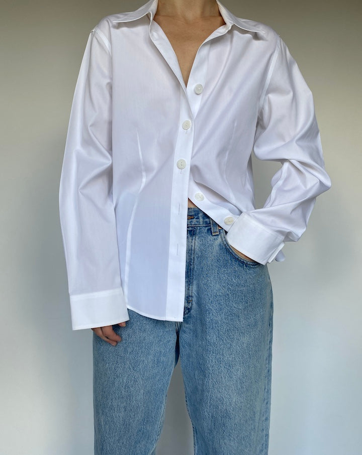 VINTAGE WHITE LONG-SLEEVE SHIRT 3474