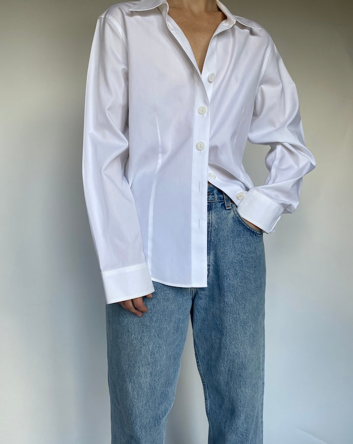 VINTAGE WHITE LONG-SLEEVE SHIRT 3474