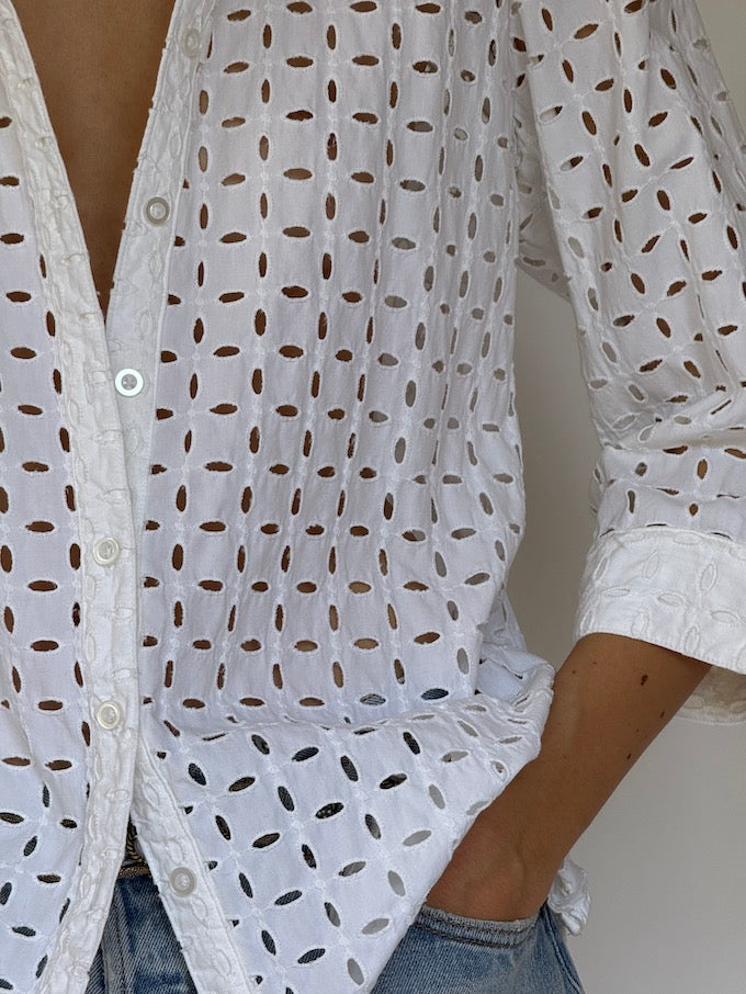 VINTAGE EMBROIDERED TOP WHITE 6320