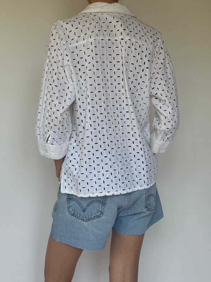 VINTAGE EMBROIDERED TOP WHITE 6320