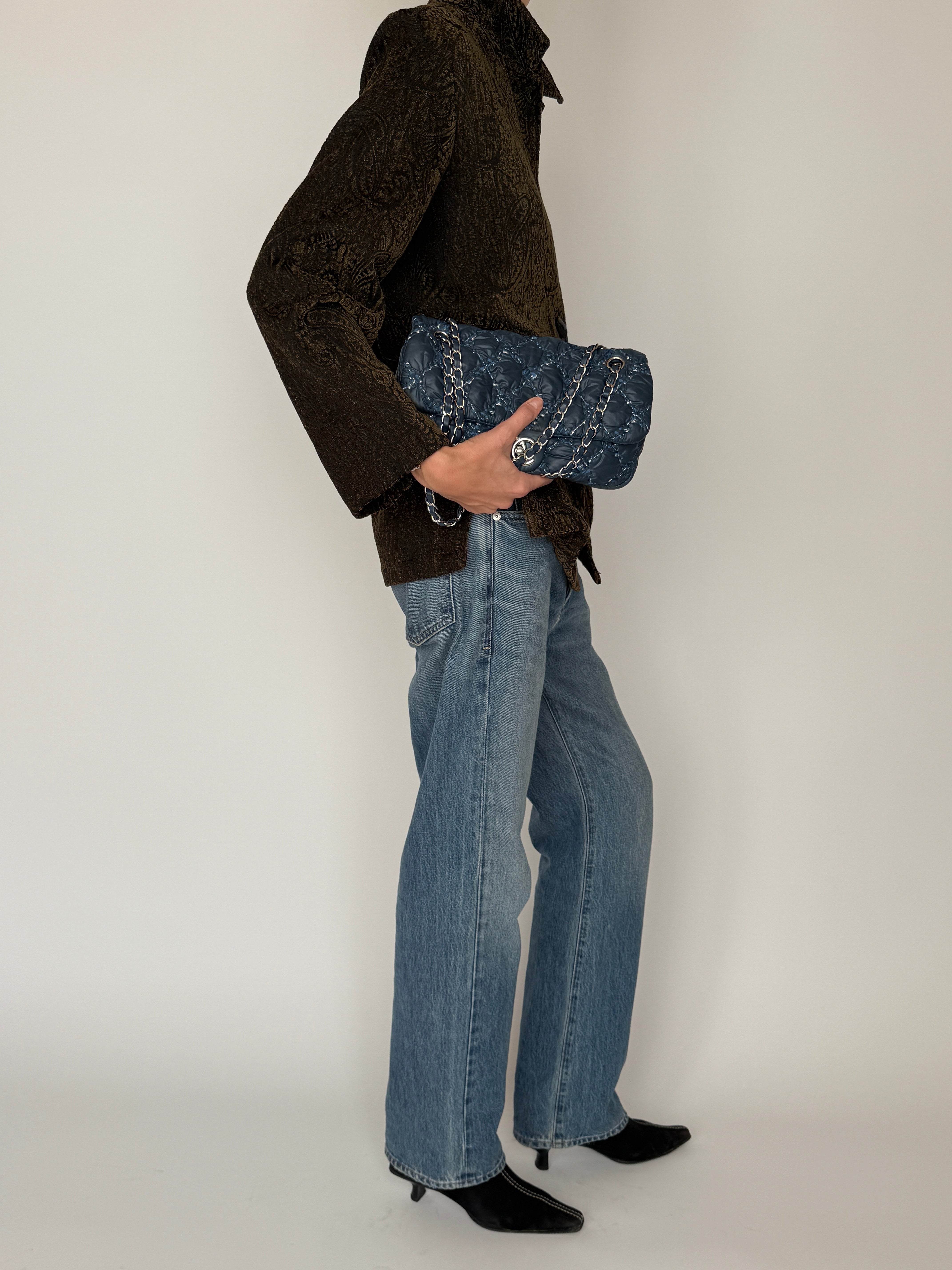 Vintage Textured Paisley Jacket Green & Black 6635