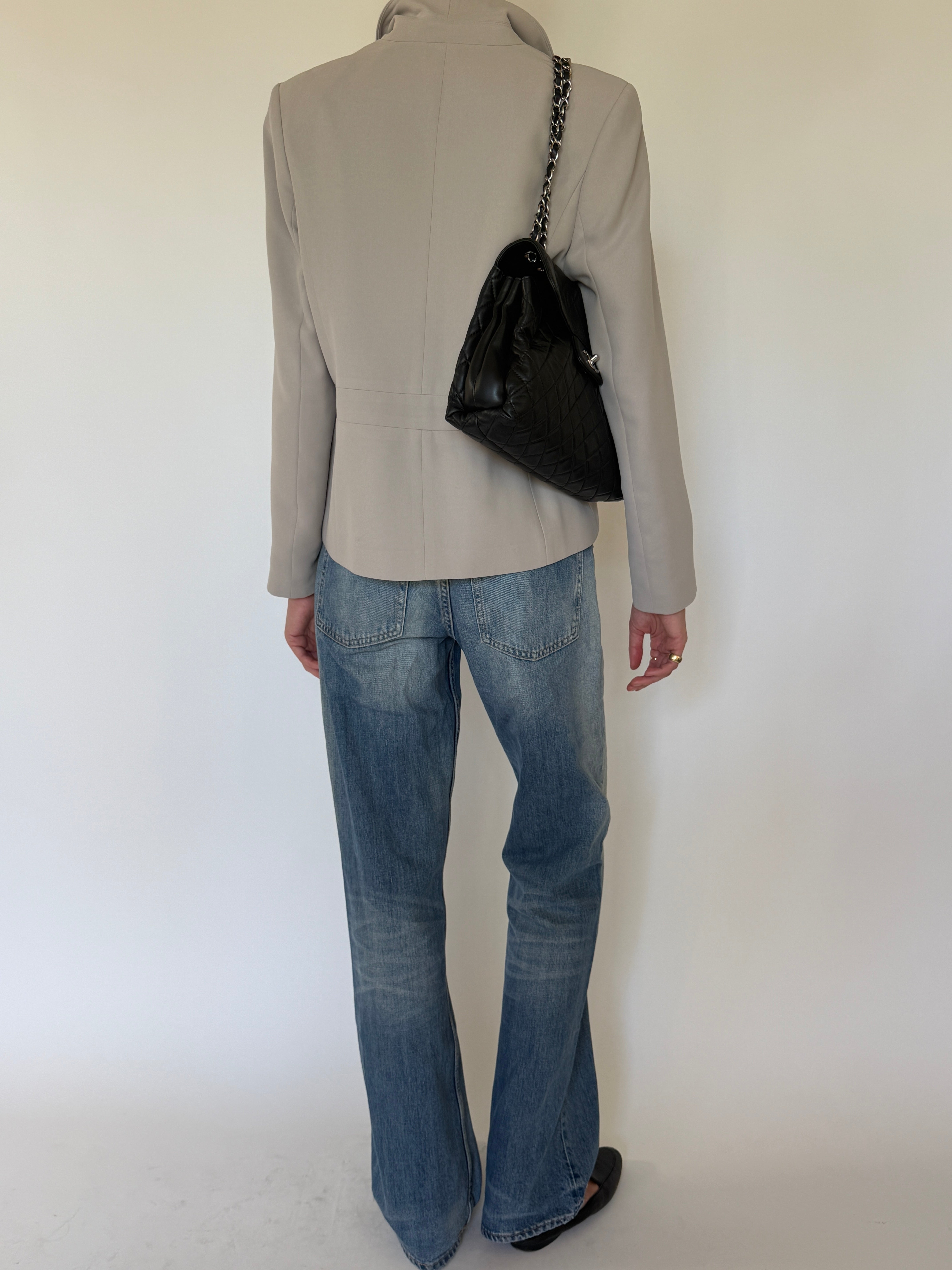 Vintage stone blazer back view