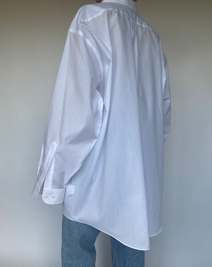 VINTAGE OVERSIZED WHITE LONG SLEEVE SHIRT 3477