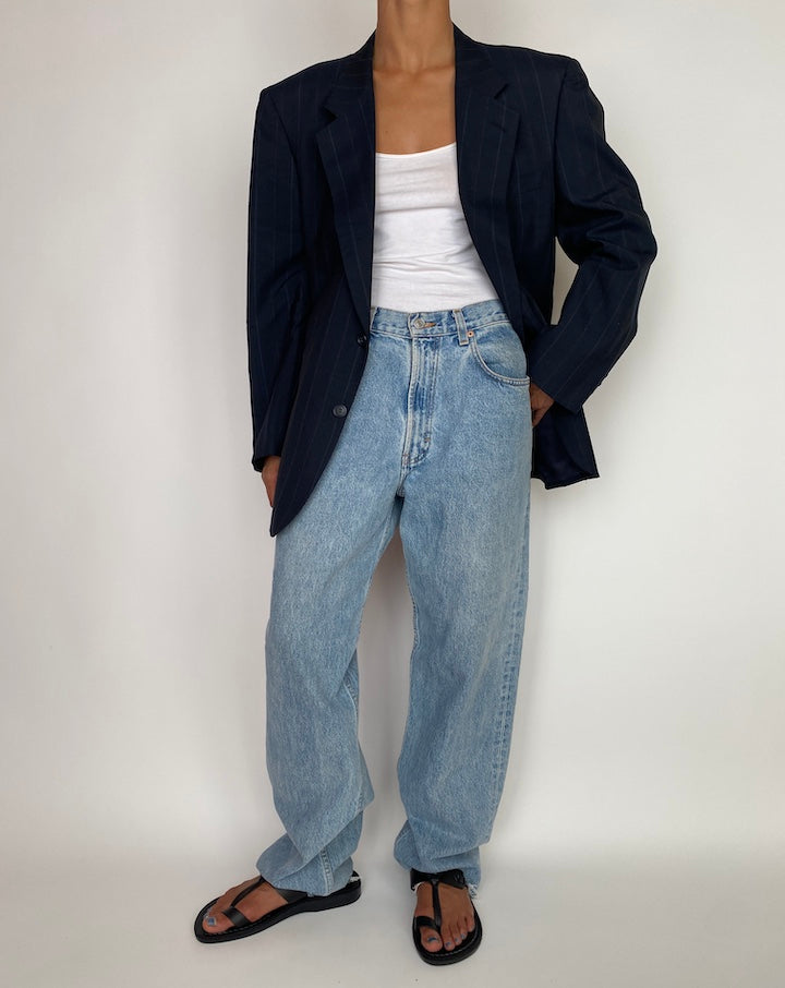 VINTAGE PINSTRIPED OVERSIZED BLAZER 2970