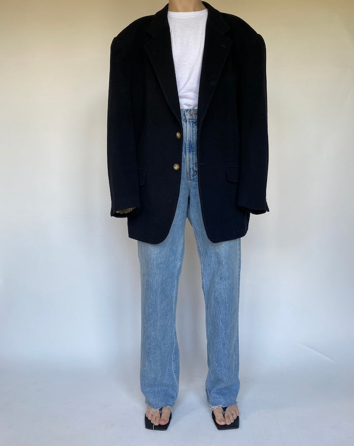 VINTAGE BLACK CASHMERE BLAZER 3076