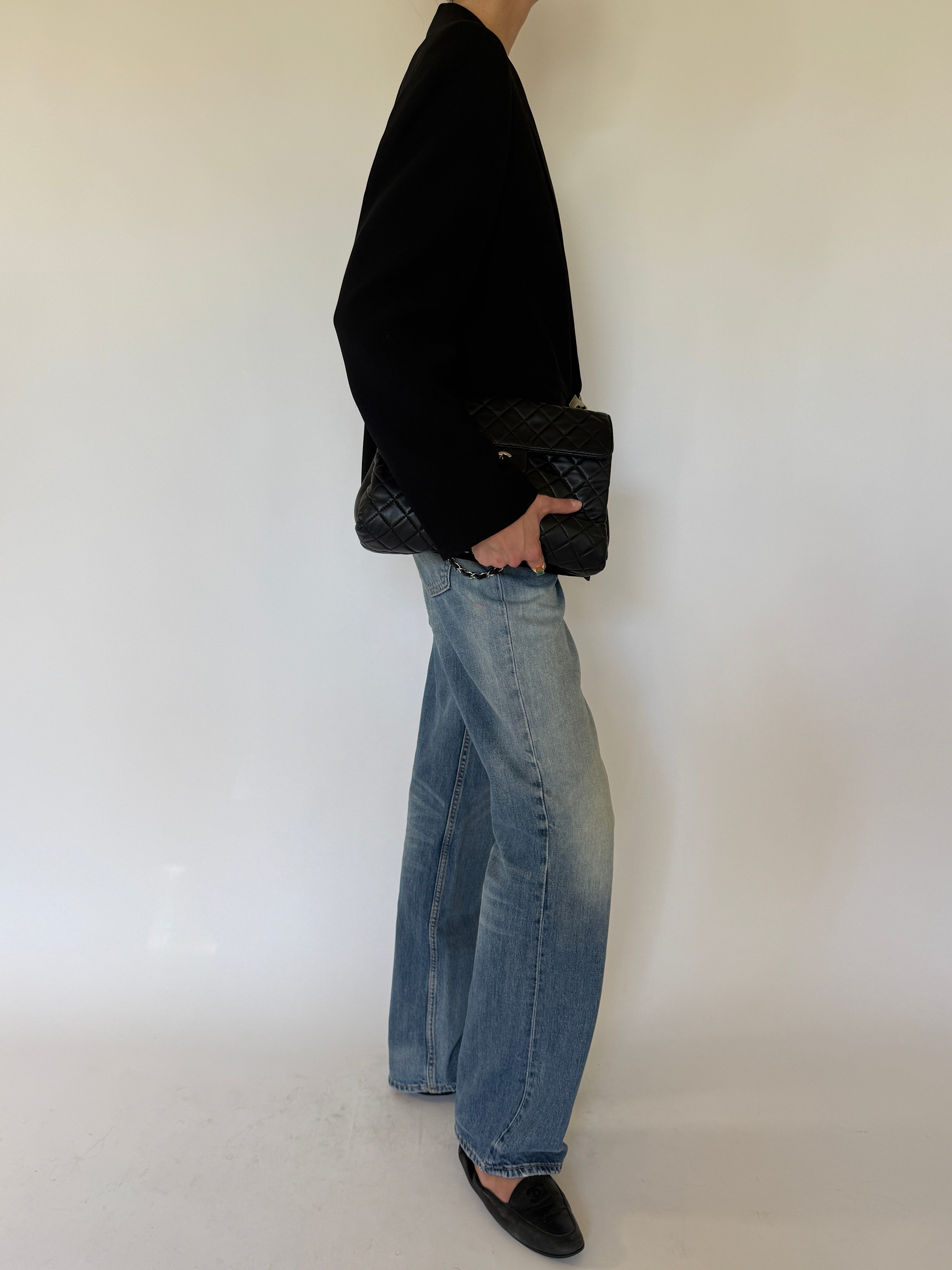 Vintage black Western-inspired blazer side view