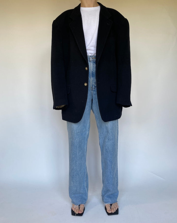 VINTAGE BLACK CASHMERE BLAZER 3076