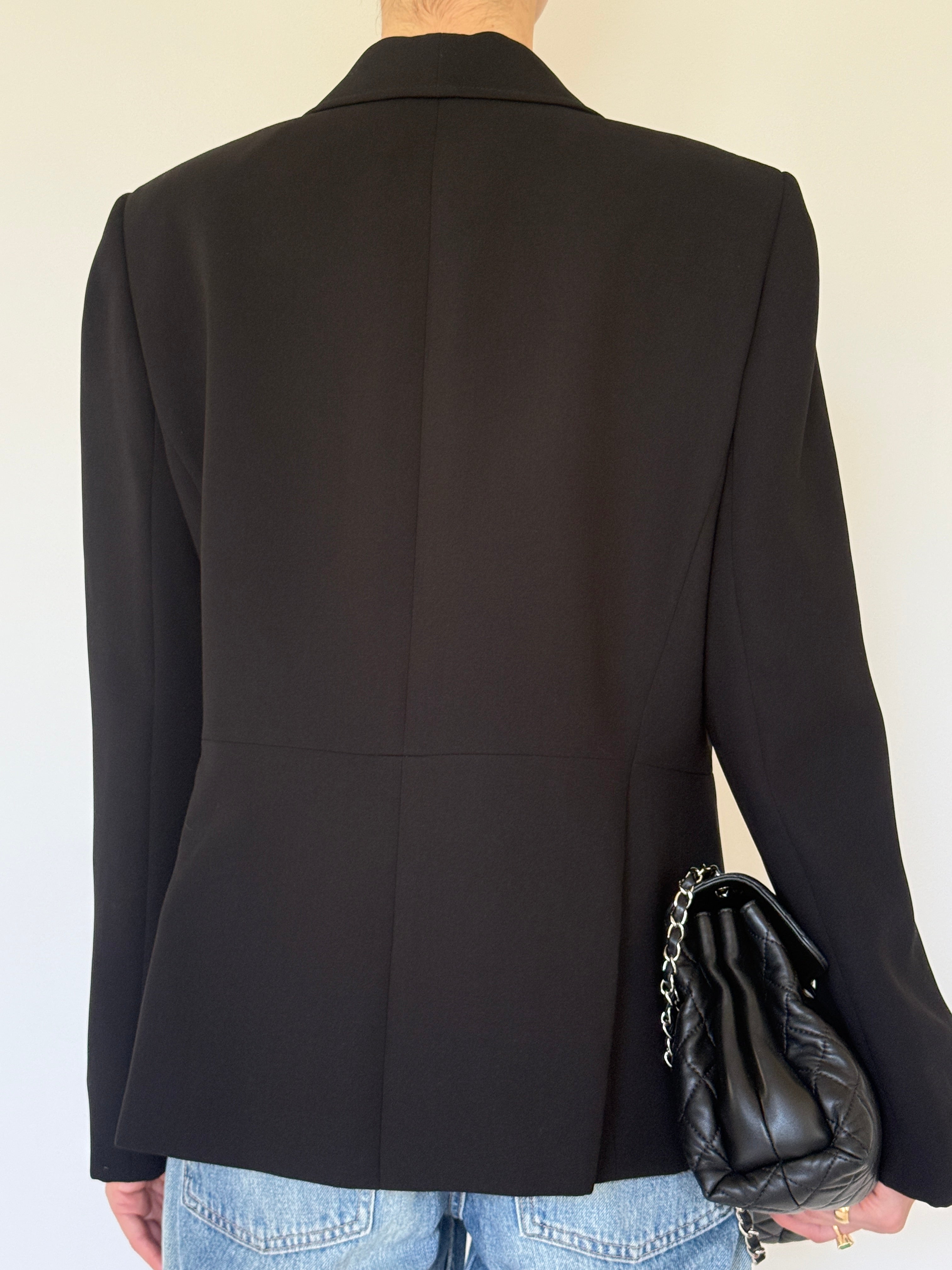 Vintage black Western-inspired blazer back view