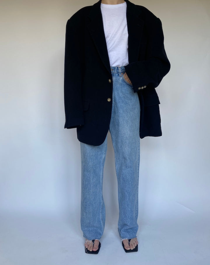 VINTAGE BLACK CASHMERE BLAZER 3076
