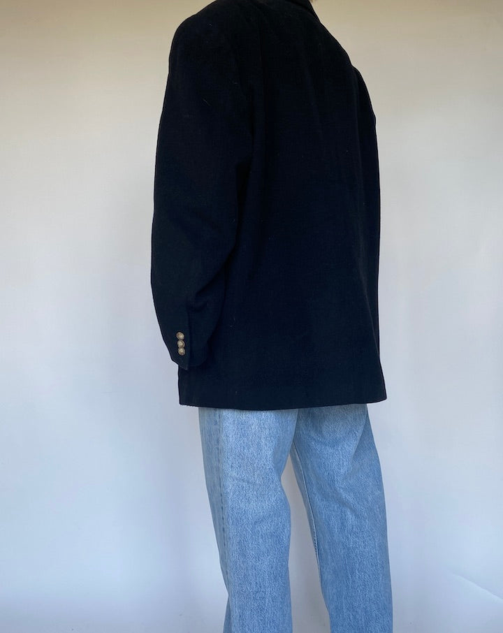 VINTAGE BLACK CASHMERE BLAZER 3076