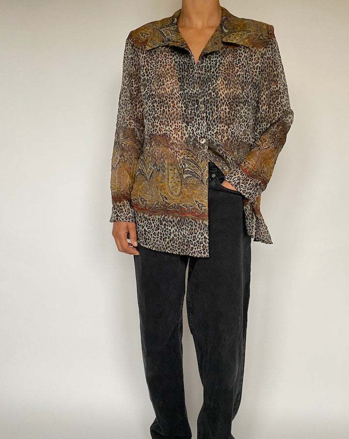 VINTAGE OVERSIZED ANIMAL PRINTED BLOUSE 1615 3