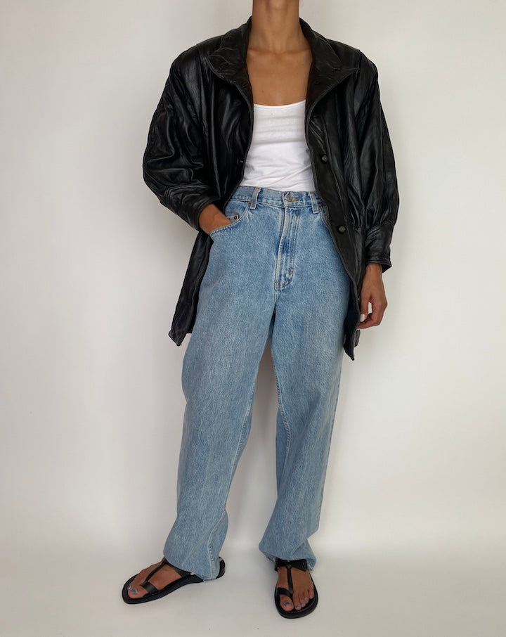 VINTAGE BLACK LEATHER JACKET 2972