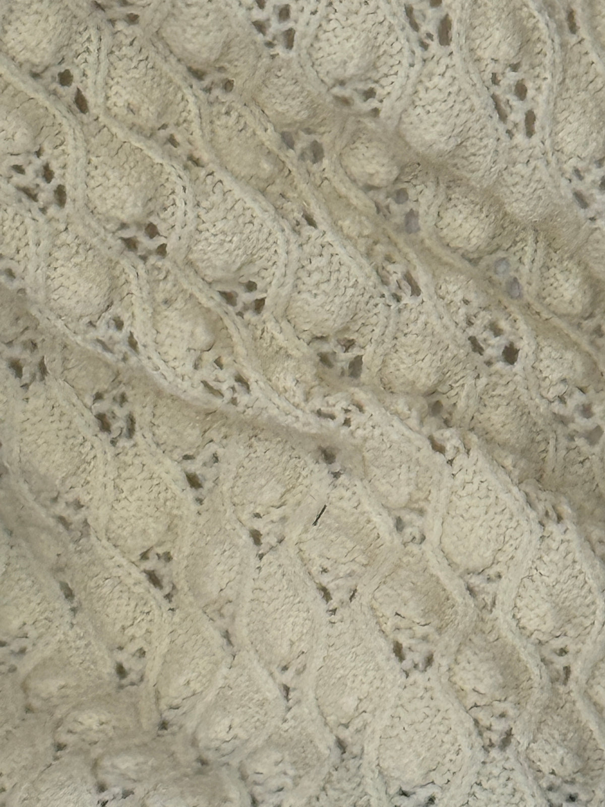 Vintage Pointelle Knit Cardigan Cream 7582