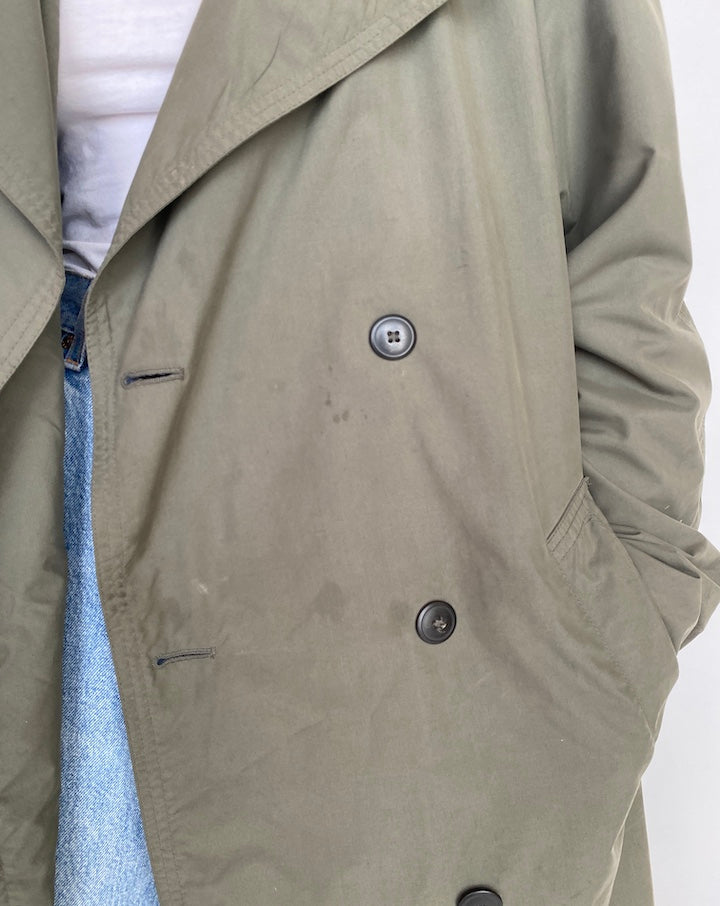 VINTAGE OVERSIZED GREEN TRENCH COAT 2977