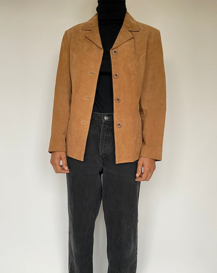 VINTAGE BROWN SUEDE LEATHER JACKET 1625