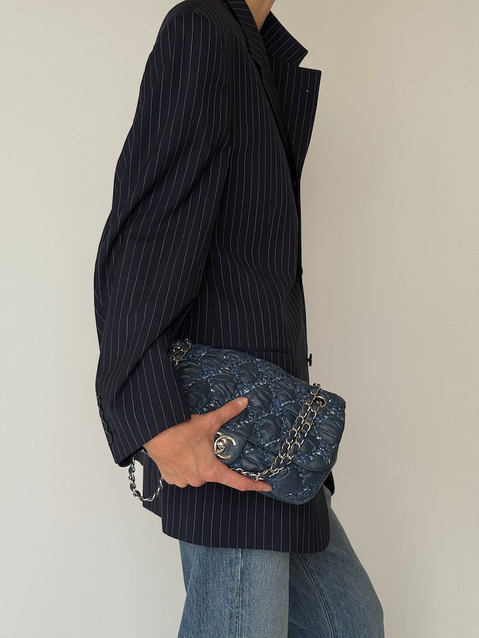 Vintage Pinstripe Blazer Navy 6639