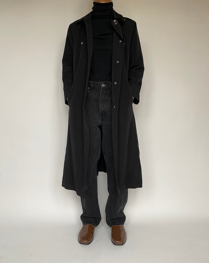 VINTAGE BLACK LONG COAT 1627 3