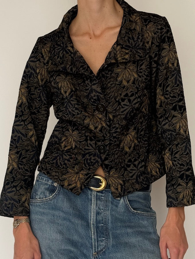 Vintage Brocade Cropped Jacket 6641