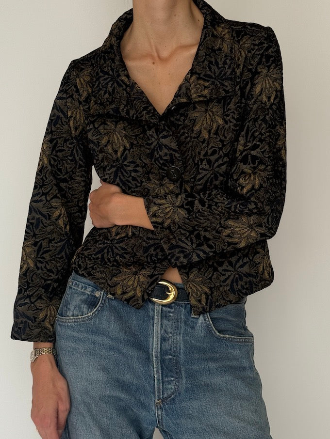 Vintage Brocade Cropped Jacket 6641