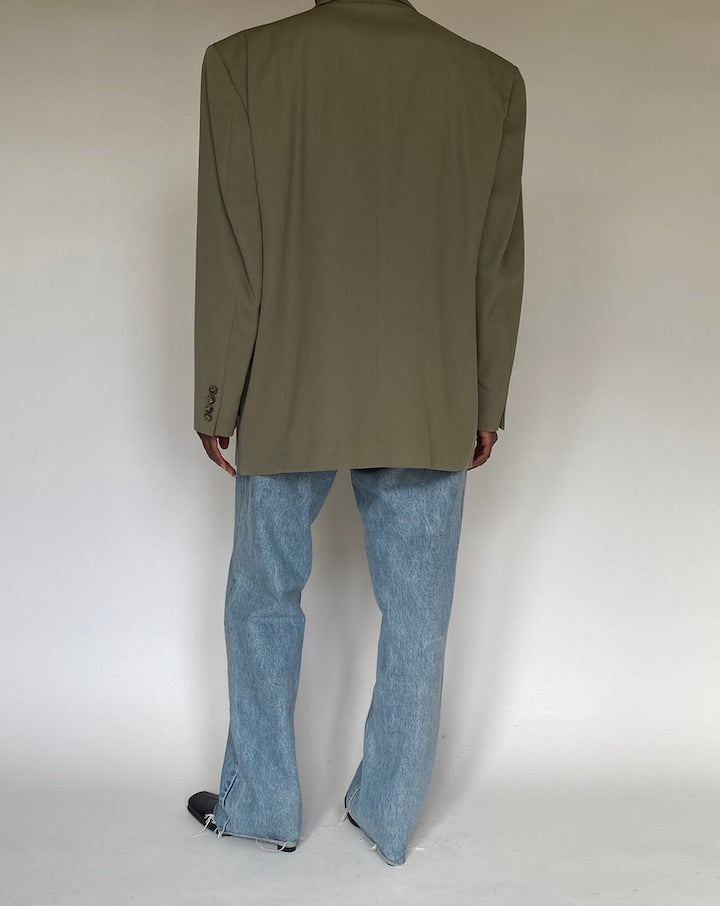 VINTAGE GREEN DOUBLE-BREASTED BLAZER 4398
