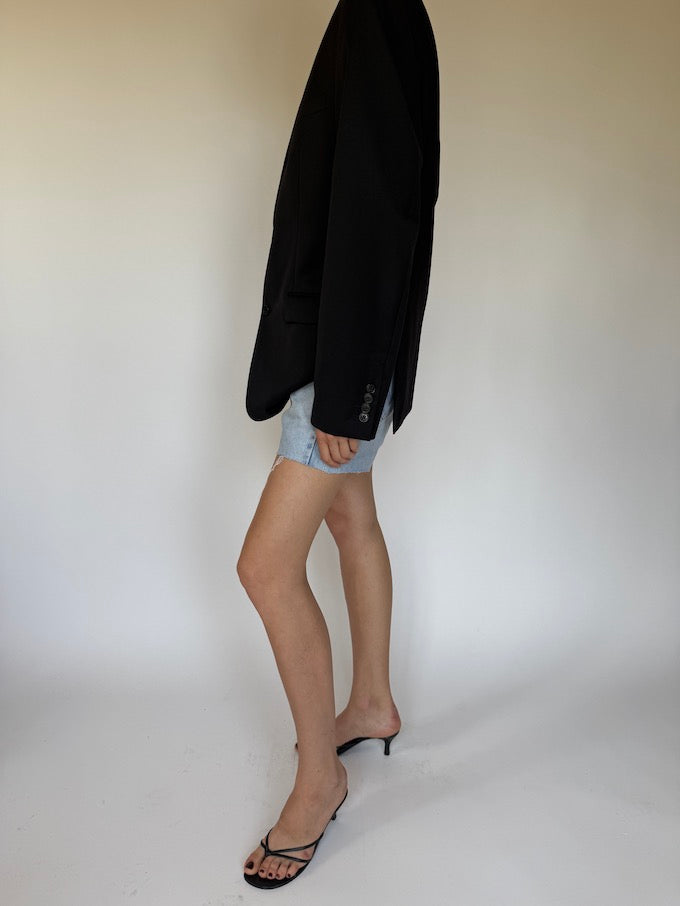 Vintage single-breasted wool blazer black 6327